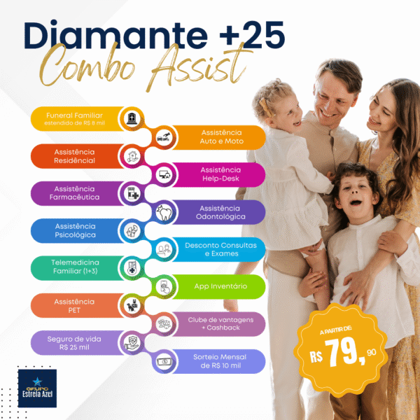 PLANO SUPER COMBO ASSIST DIAMANTE +100  FAMILIAR  (15 produtos)