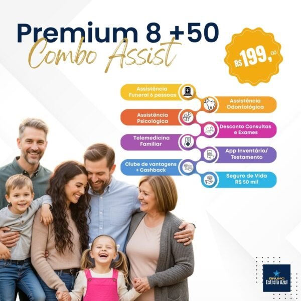 PLANO SUPER COMBO ASSIST PREMIUM 8 +50  FAMILIAR  (08 COBERTURAS)