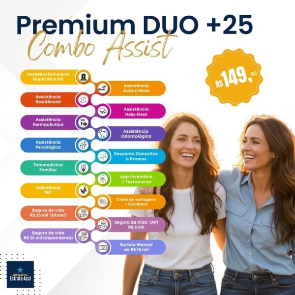 PLANO SUPER COMBO ASSIST PREMIUM DUO  02 PESSOAS  (8 coberturas)