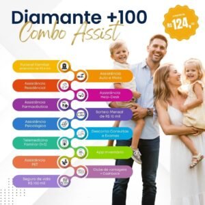 PLANO SUPER COMBO ASSIST DIAMANTE +100  FAMILIAR  (15 produtos)